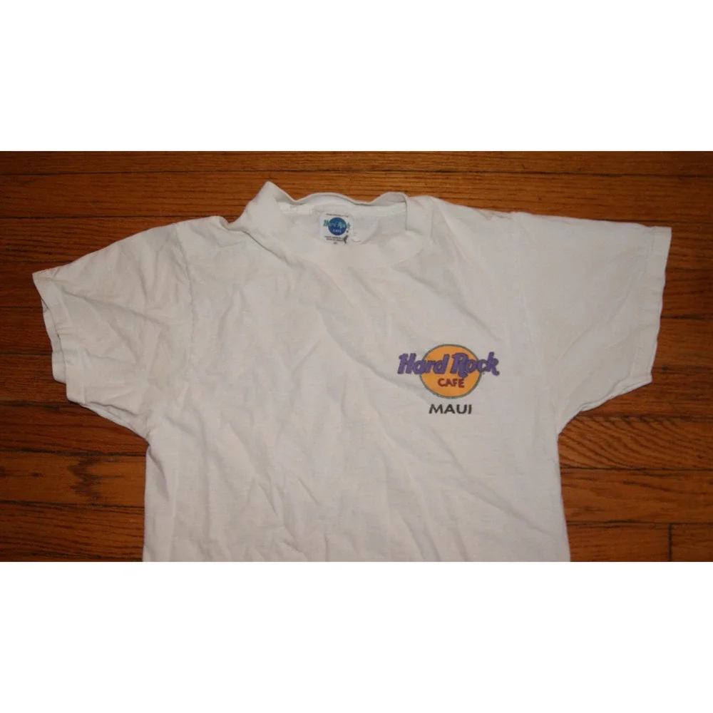 VTG 90s Hawaii Hard Rock Cafe T-Shirt Mens S White Maui Surfboards USA - Picture 2 of 8